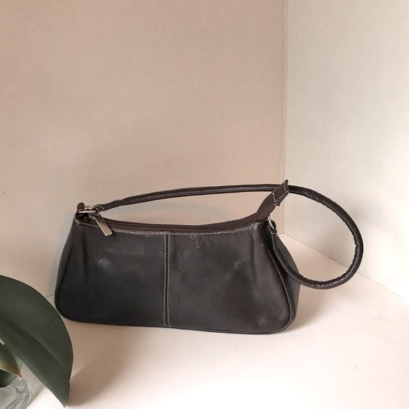 Leather Hand Bag | Brownie Dark Chocolate Bag | Source Unknown - Picture 3 of 11